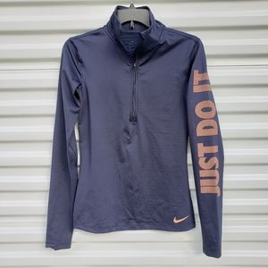 Nike Dri-fit "Just Do It" athletic half zip jacket